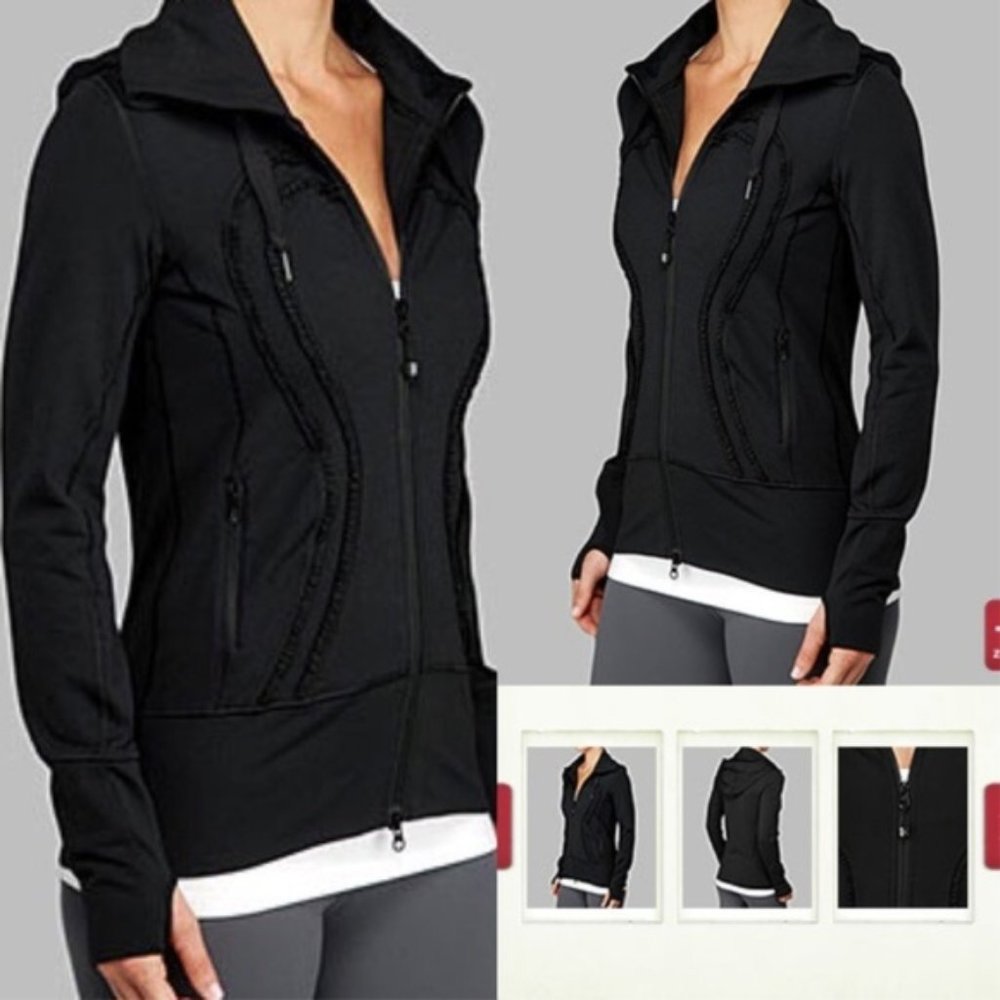 Lululemon Black Ruffle Trim Stride Jacket